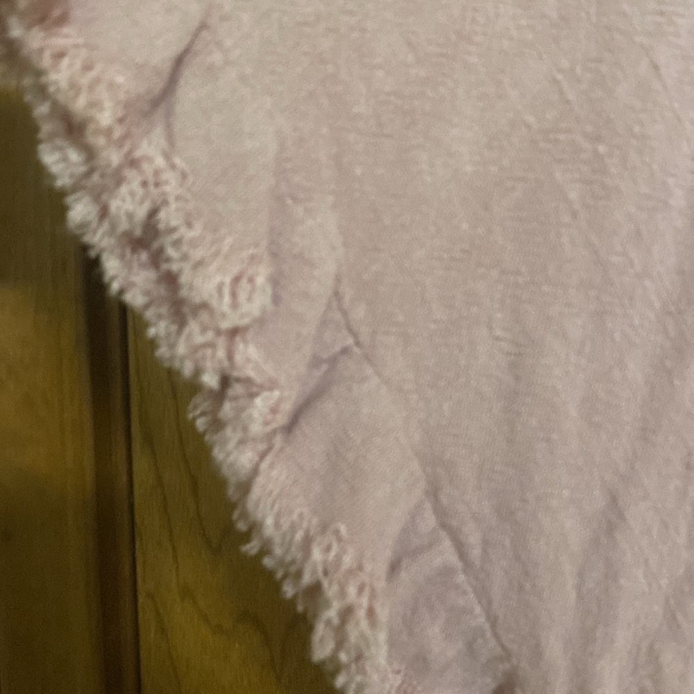 Umgee Large High Lo fringe top with leopard print dusty rose color pre owned - Picture 6 of 6